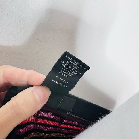 Lane Bryant Sweater Dress 18/20 Striped Square Neck Knit Knee Length Pink Black - Picture 8 of 8